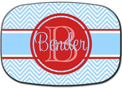 Platter-Turquoise Chevron with Red Frame