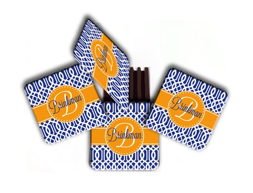 Coasters-Blue Imperial with Orange
