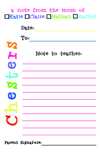 Notepads-School Excuse Note to Teacher
