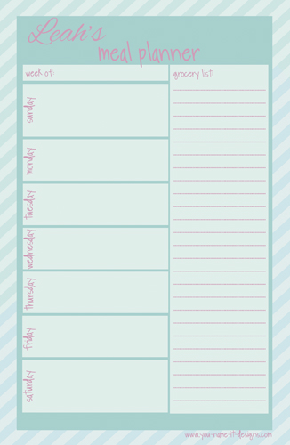 Notepads-Blue Meal Planner