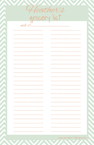 Notepads-Green Chevron Grocery