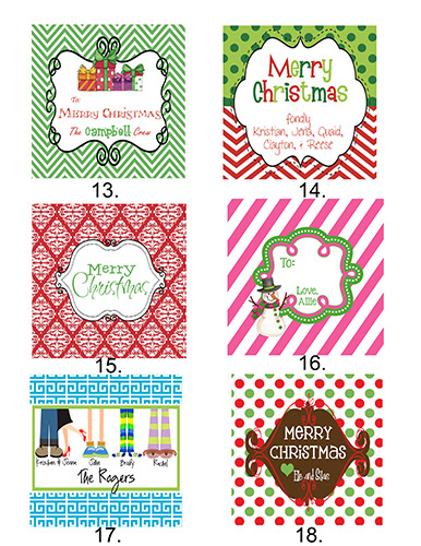 Gift Enclosure Cards-Christmas Cards Styles 13-18