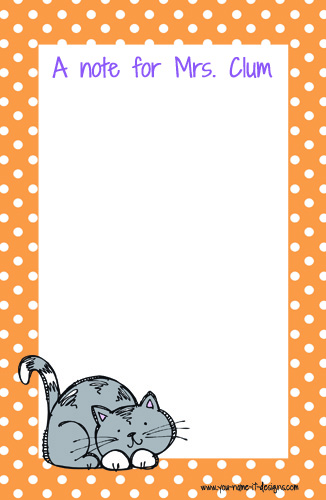 Notepads-Orange dot Kitten