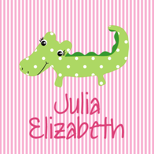Gift Enclosure Cards-Pink Stripe with Alligator