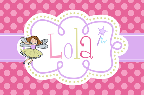 Placemat-Rainbow Name Fairy Dot