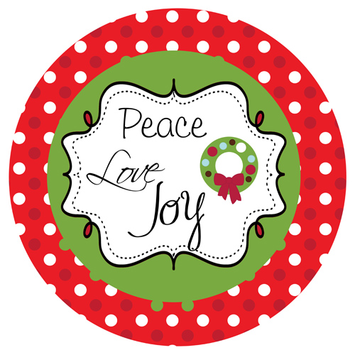 Christmas Plate-Peace, Love, Joy