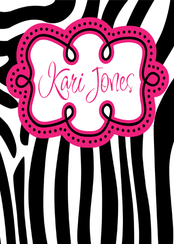Notecards-Zebra Pink Tall